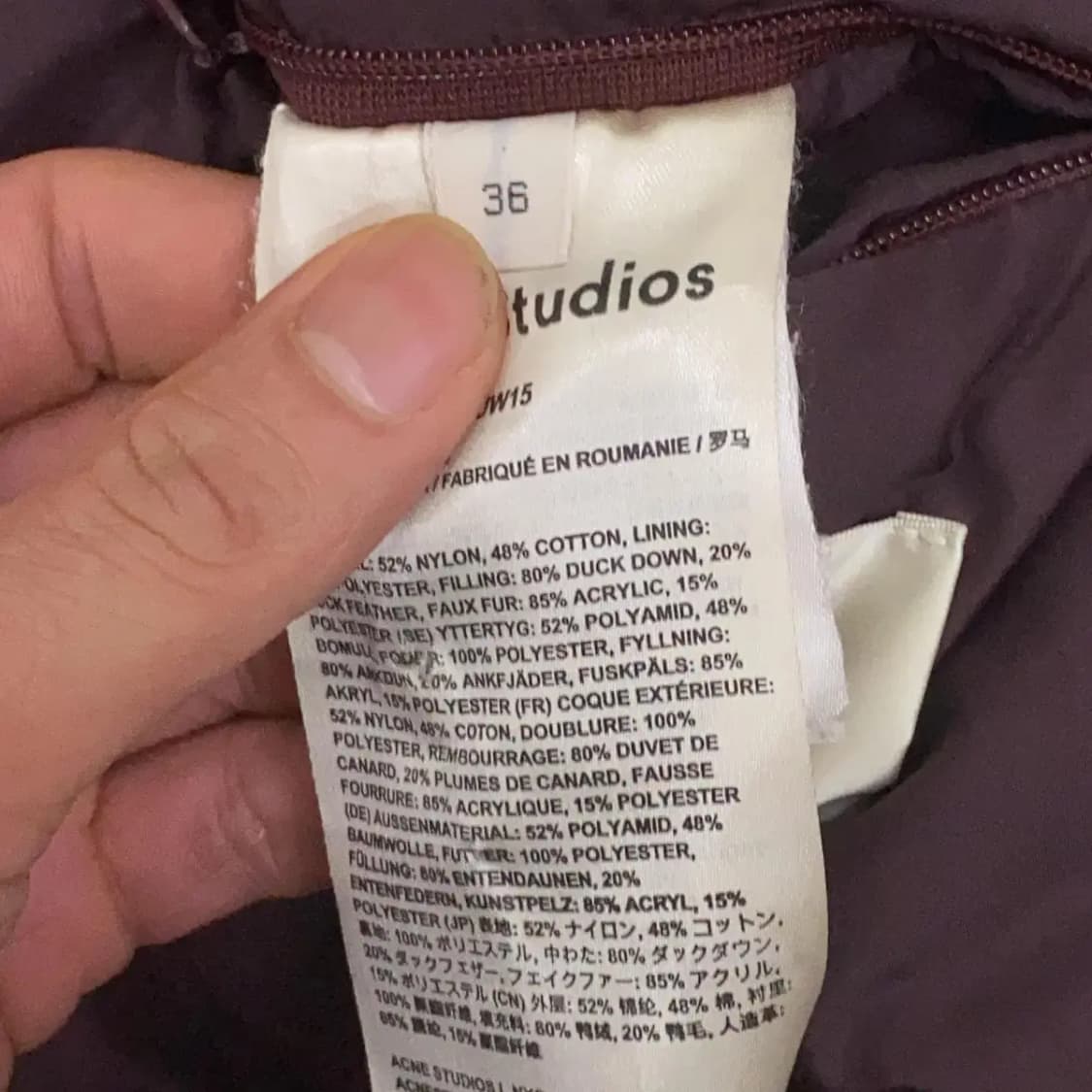 아크네 스튜디오 덕다운 야상 패딩 36 상품이미지4