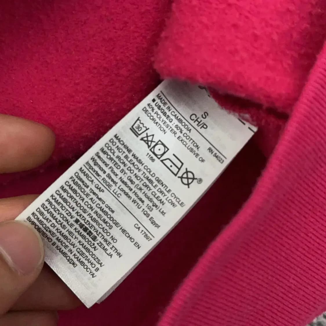 갭 핑크 후드티 S 상품이미지4