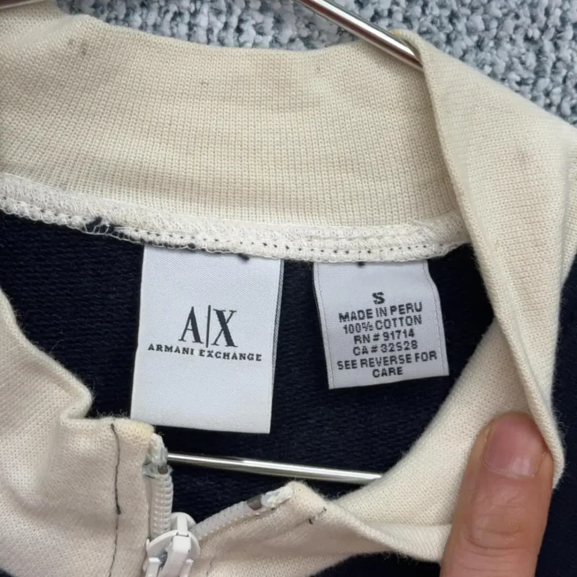 알마니 익스체인지 코튼 니트 블루종 S 상품이미지4