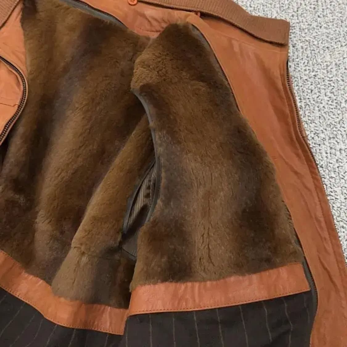 캠브릿지 송아지가죽 토끼털 내피 자켓 100 상품이미지4