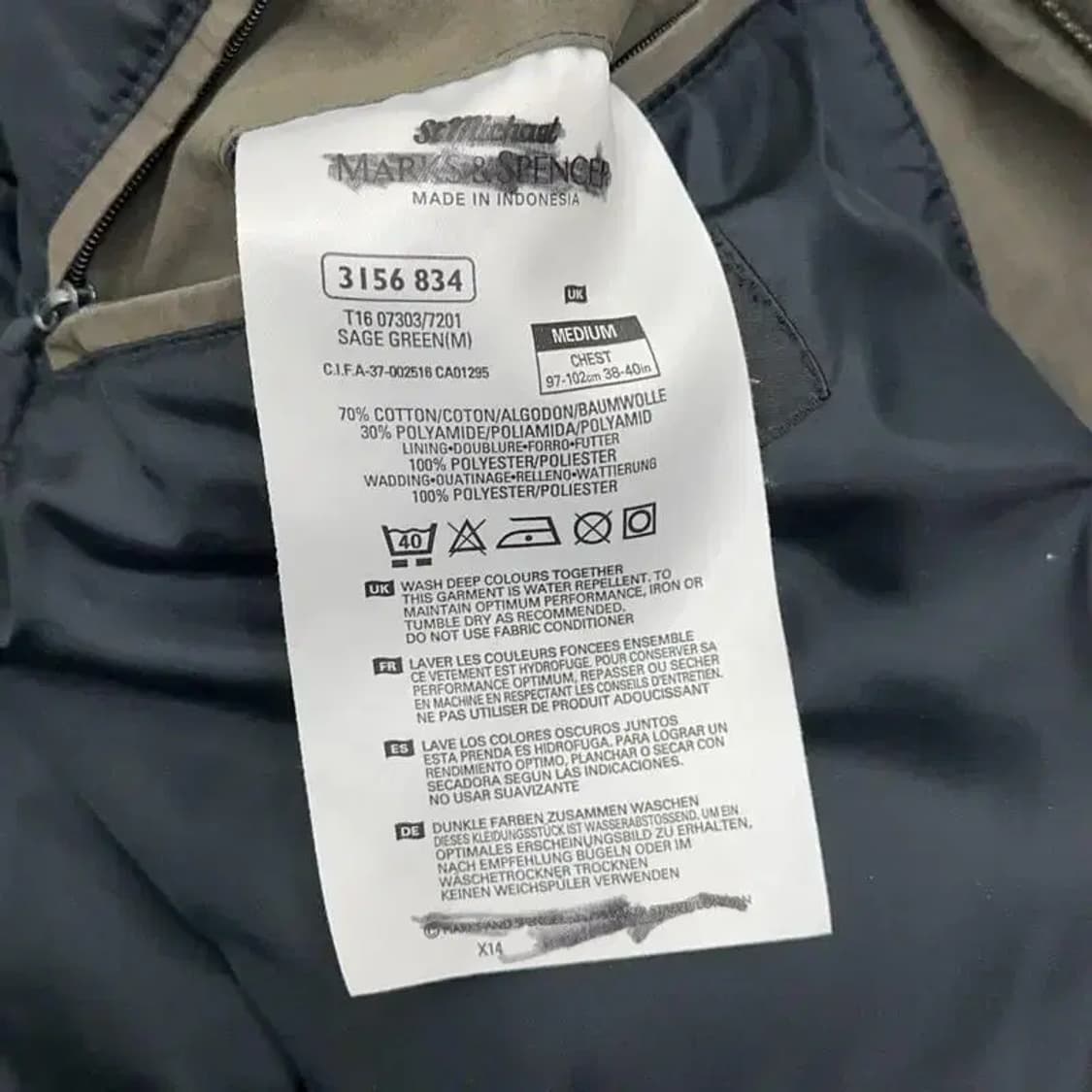 마크앤스펜서 클래식 파일럿 점퍼 M 상품이미지5