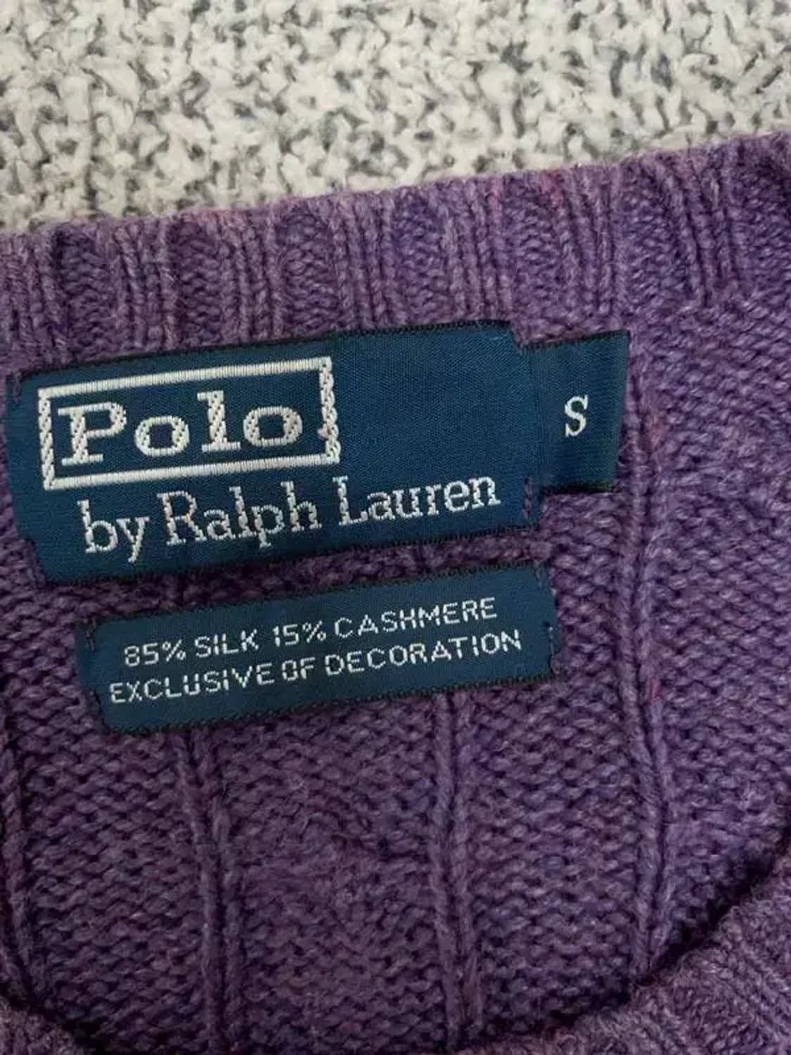 폴로 캐시미어 실크 퍼플 니트 S 상품이미지5