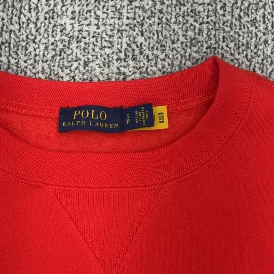 폴로 코튼 레드 맨투맨 S 상품이미지5