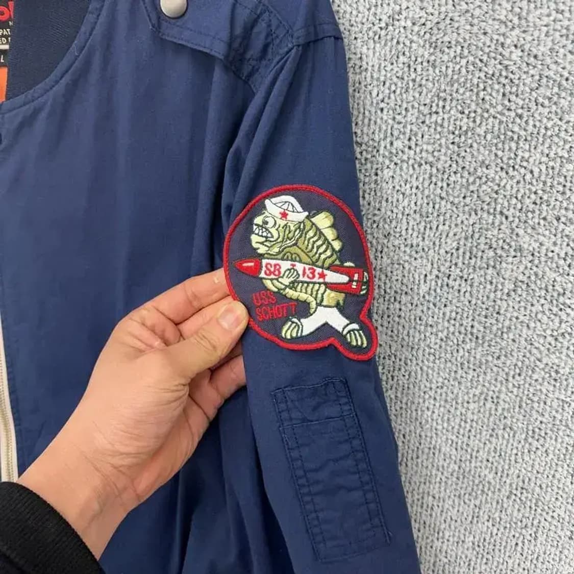 SCHOTT 쇼츠 패치 블루종 L 상품이미지3