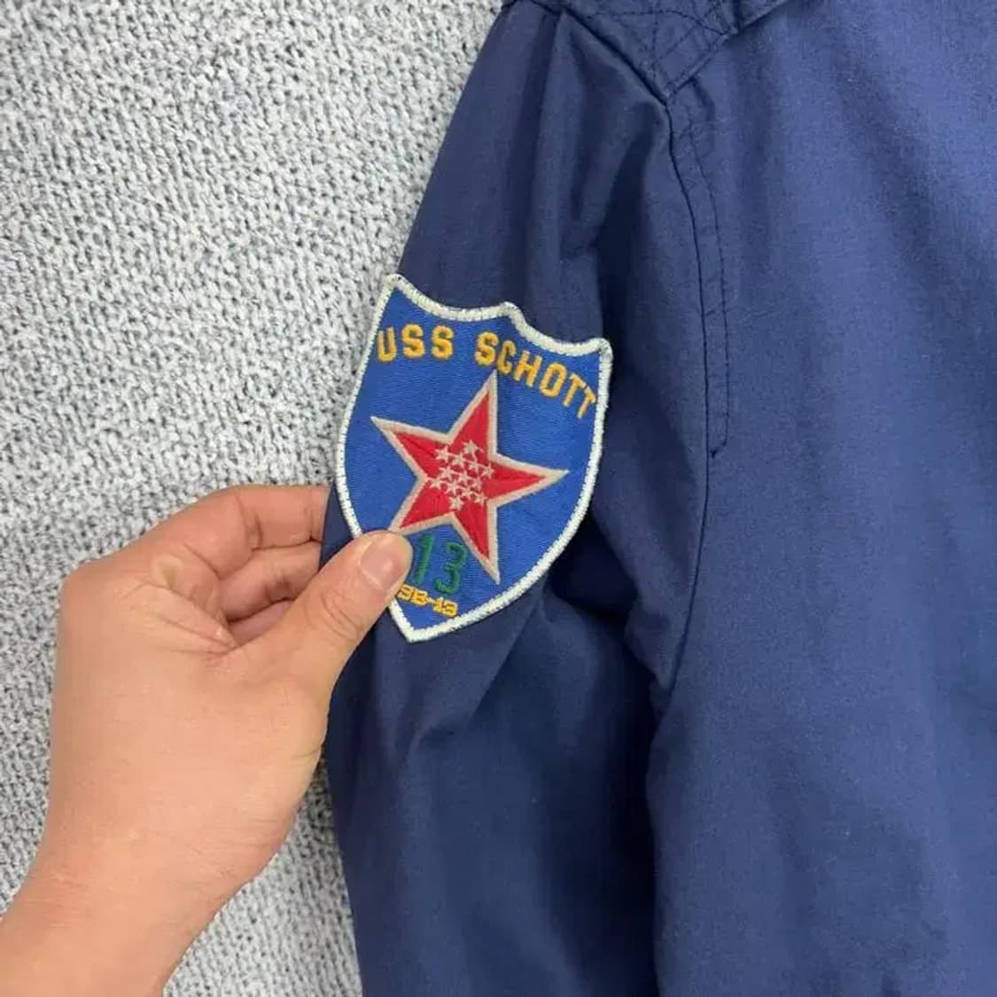 SCHOTT 쇼츠 패치 블루종 L 상품이미지4