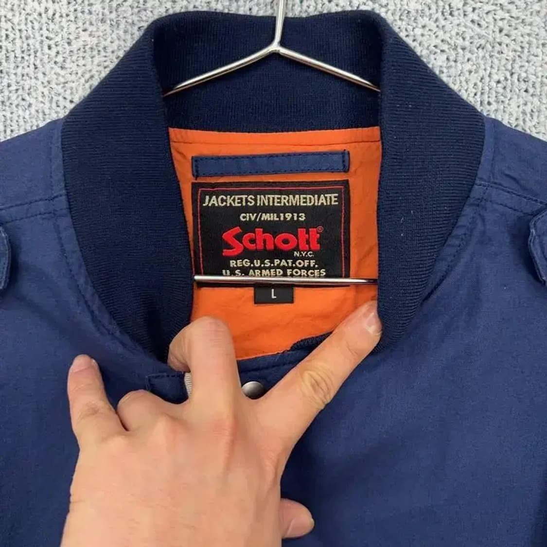 SCHOTT 쇼츠 패치 블루종 L 상품이미지5