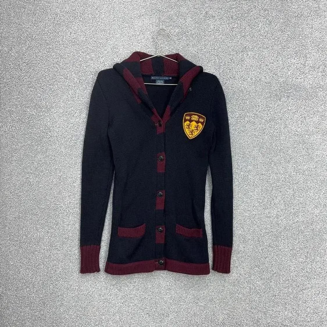폴로 빈티지 자수 울 니트 가디건 M 상품이미지1