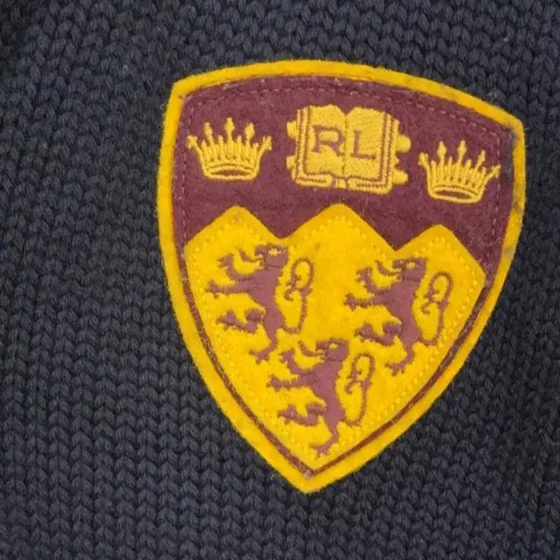 폴로 빈티지 자수 울 니트 가디건 M 상품이미지3