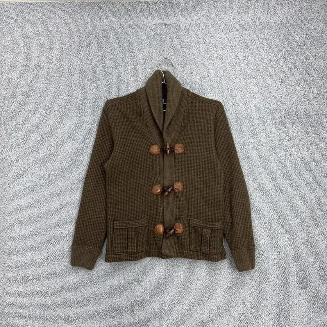 폴로 숄카라 더플 브라운 울 니트 가디건 M 상품이미지1