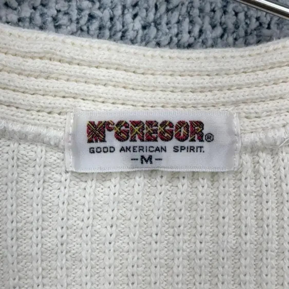맥그리거 입체로고 화이트 니트 가디건 M 상품이미지4