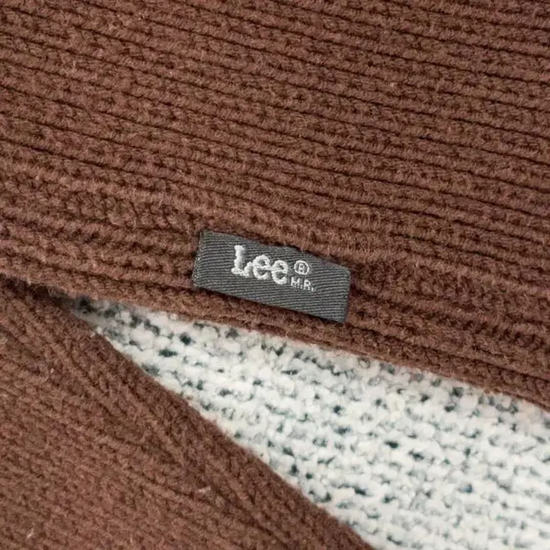 LEE 로고 브라운 빈티지 하프집업 니트 100 상품이미지5