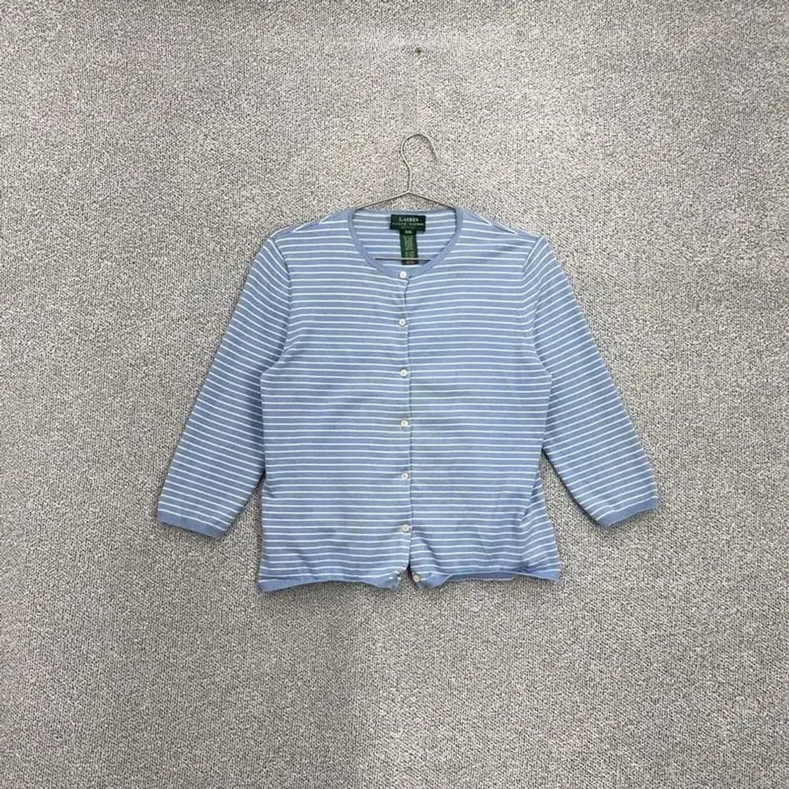 로렌 랄프로렌 스트라이프 니트 가디건 M 상품이미지1
