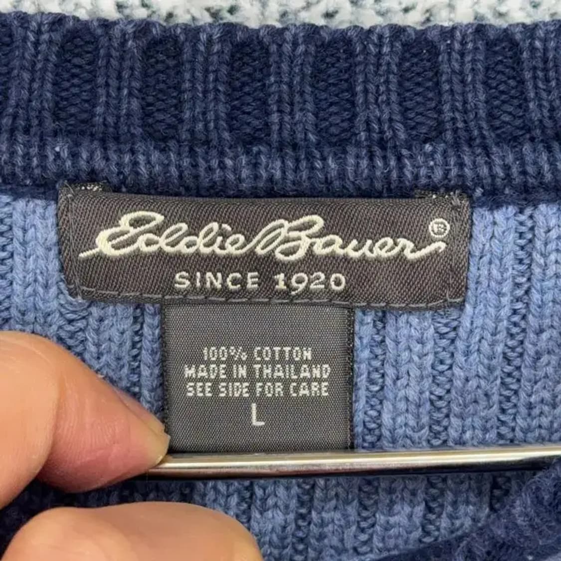 에디바우어 배색 니트 L 상품이미지3