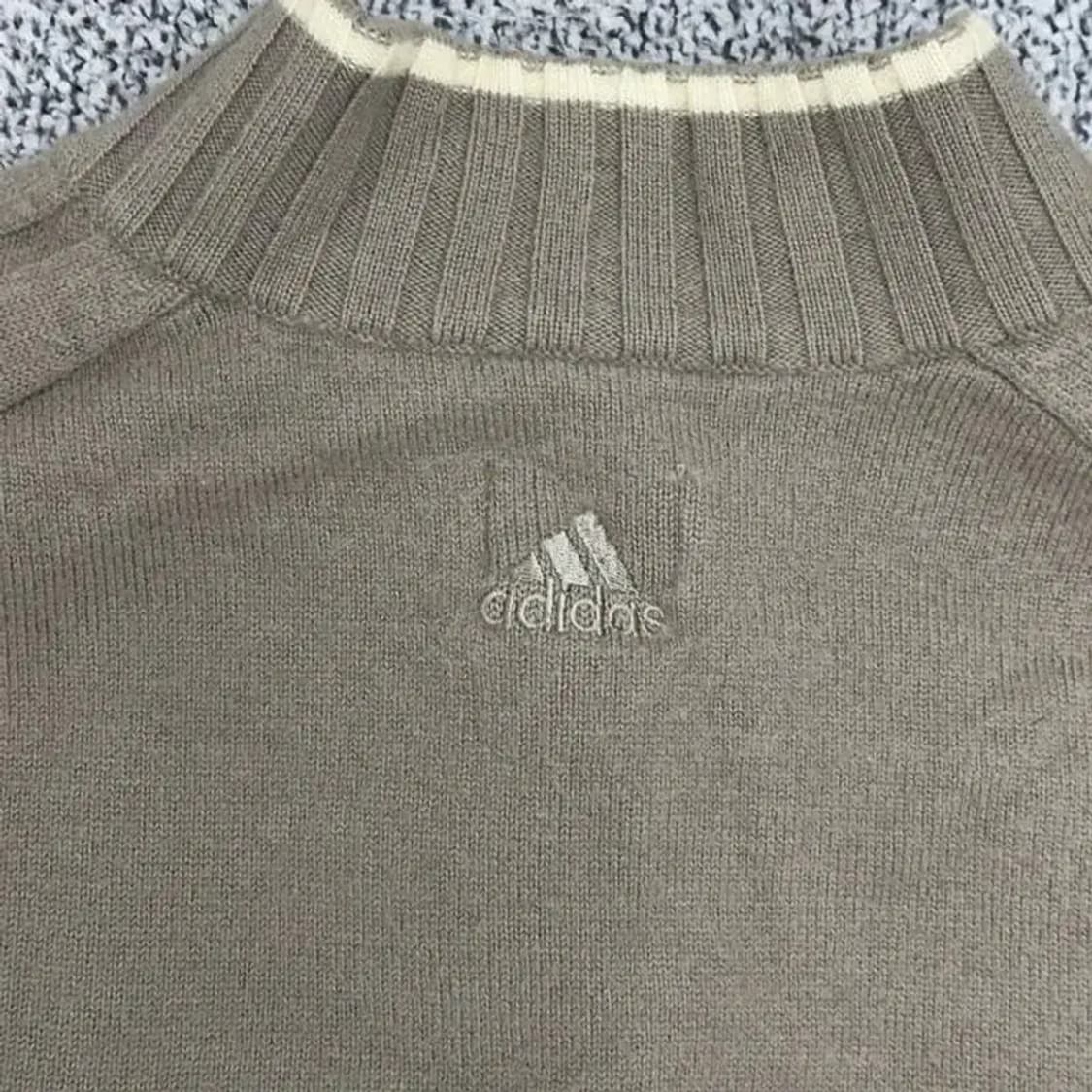 아디다스 로고 하프집업 니트 M 상품이미지4