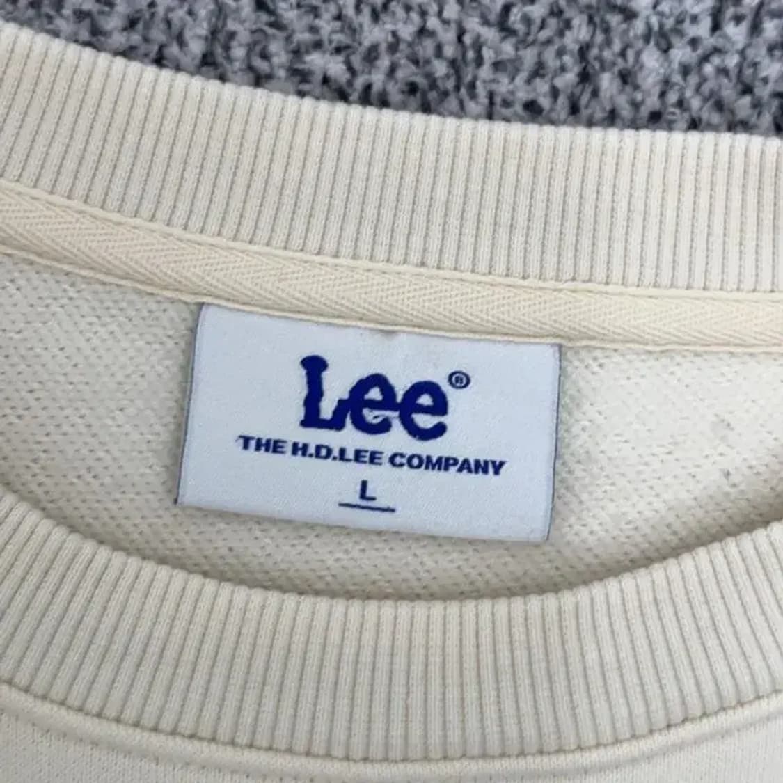 LEE 로고 화이트 맨투맨 L 상품이미지5