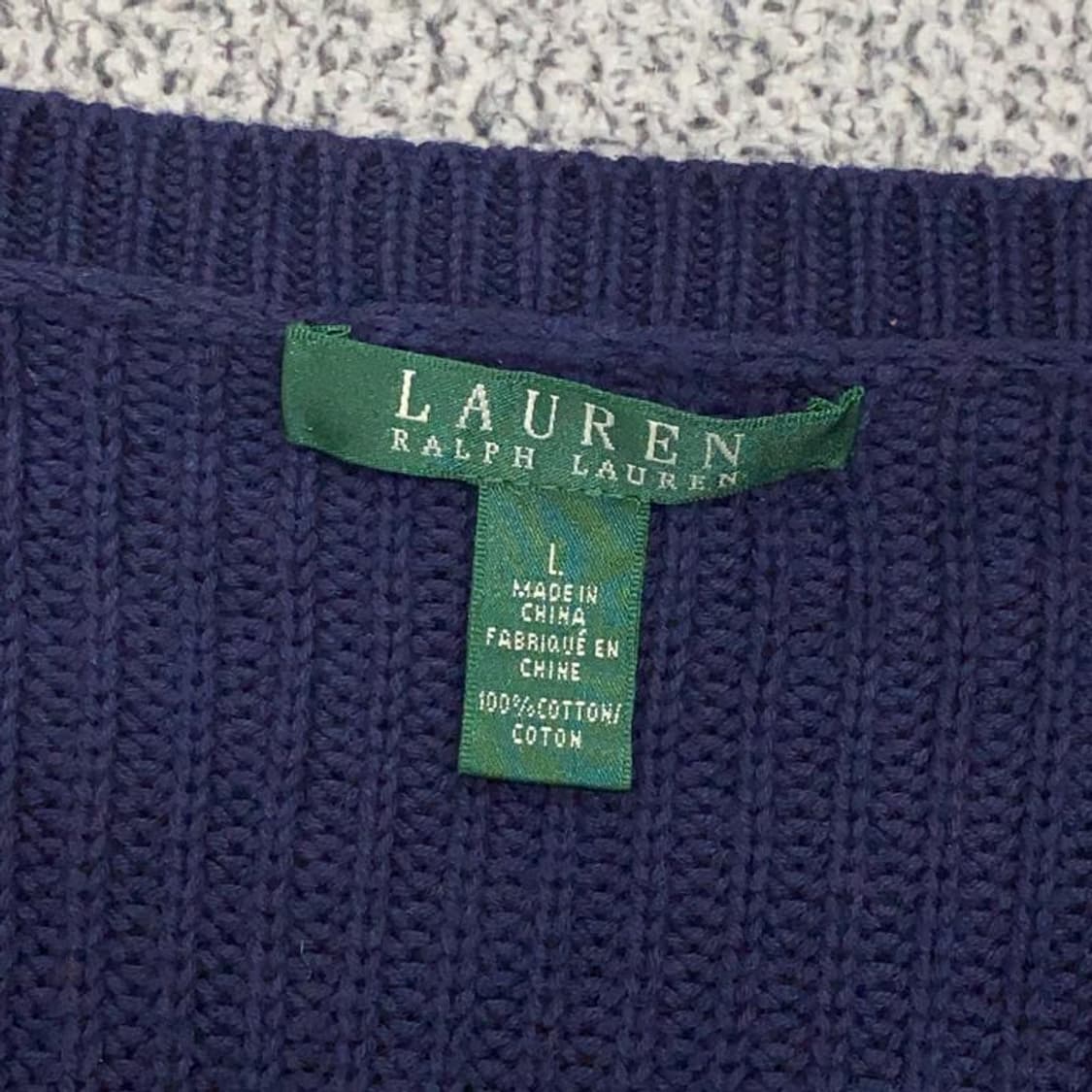 로렌 랄프로렌 브이넥 코튼 니트 L 상품이미지4