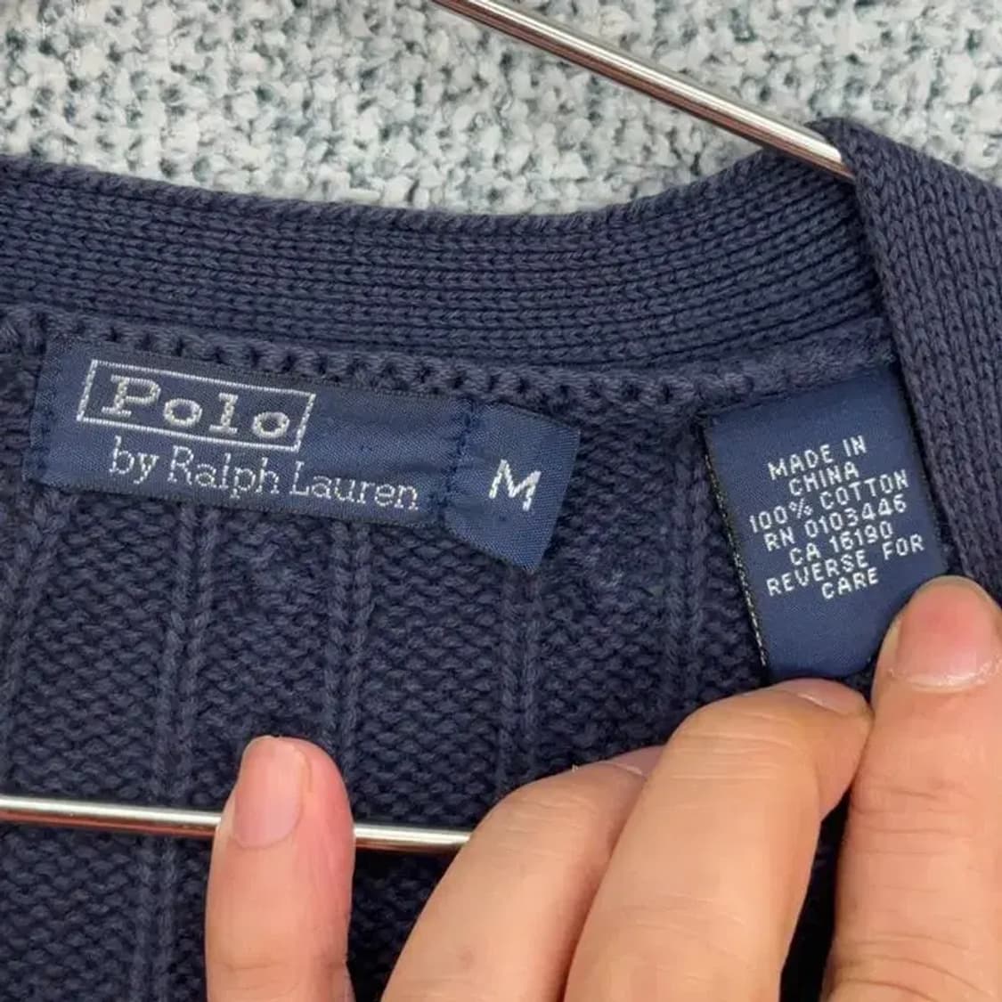 폴로 랄프로렌 꽈배기 니트 가디건 M 상품이미지4