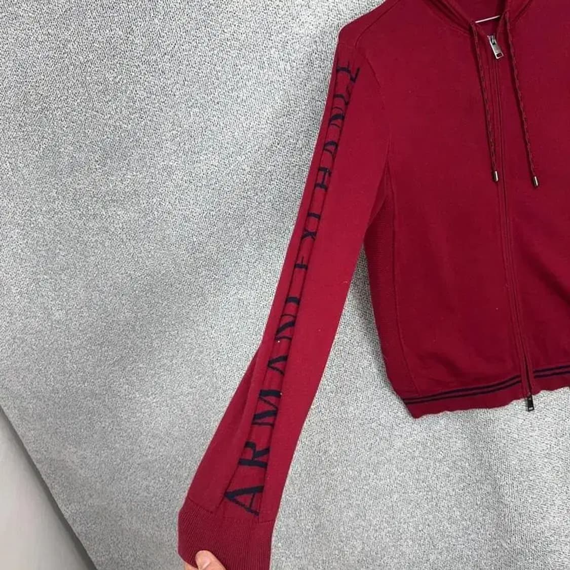 알마니 익스체인지 사이드 레터링 니트 후드집업 M 상품이미지3