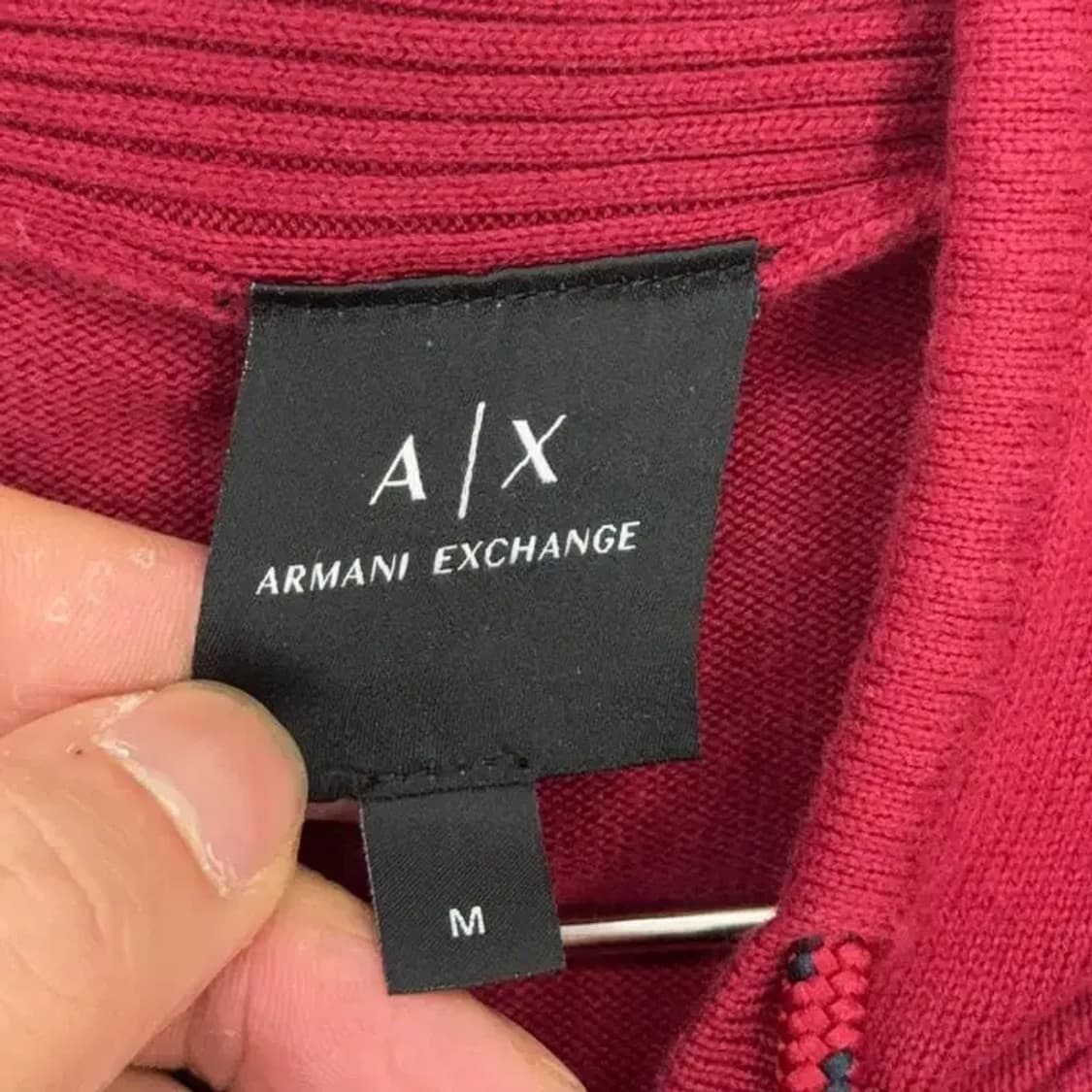 알마니 익스체인지 사이드 레터링 니트 후드집업 M 상품이미지4