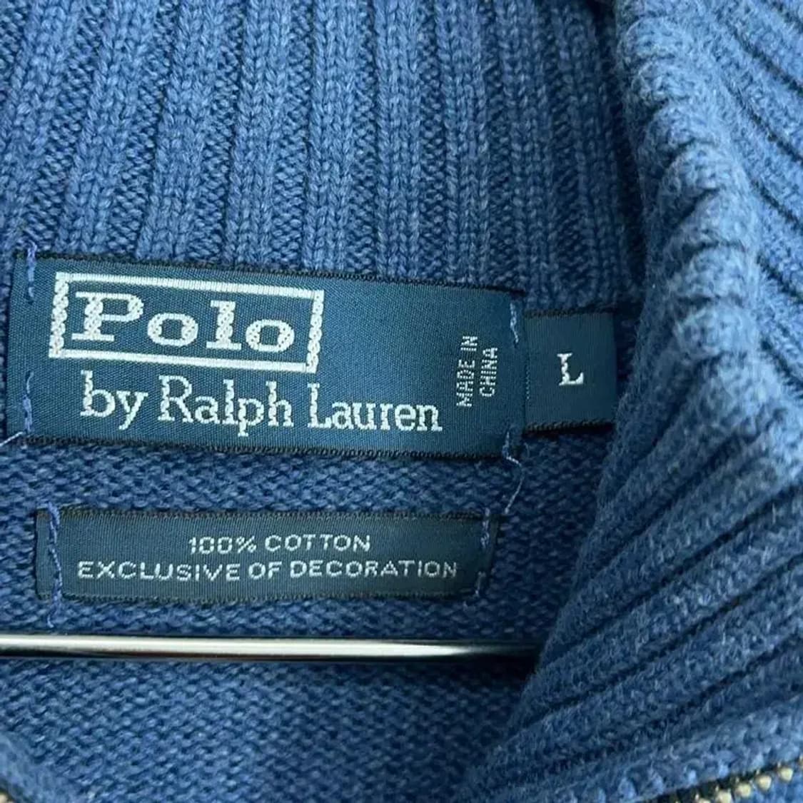 폴로 랄프로렌 코튼 반집업 니트 L 상품이미지4