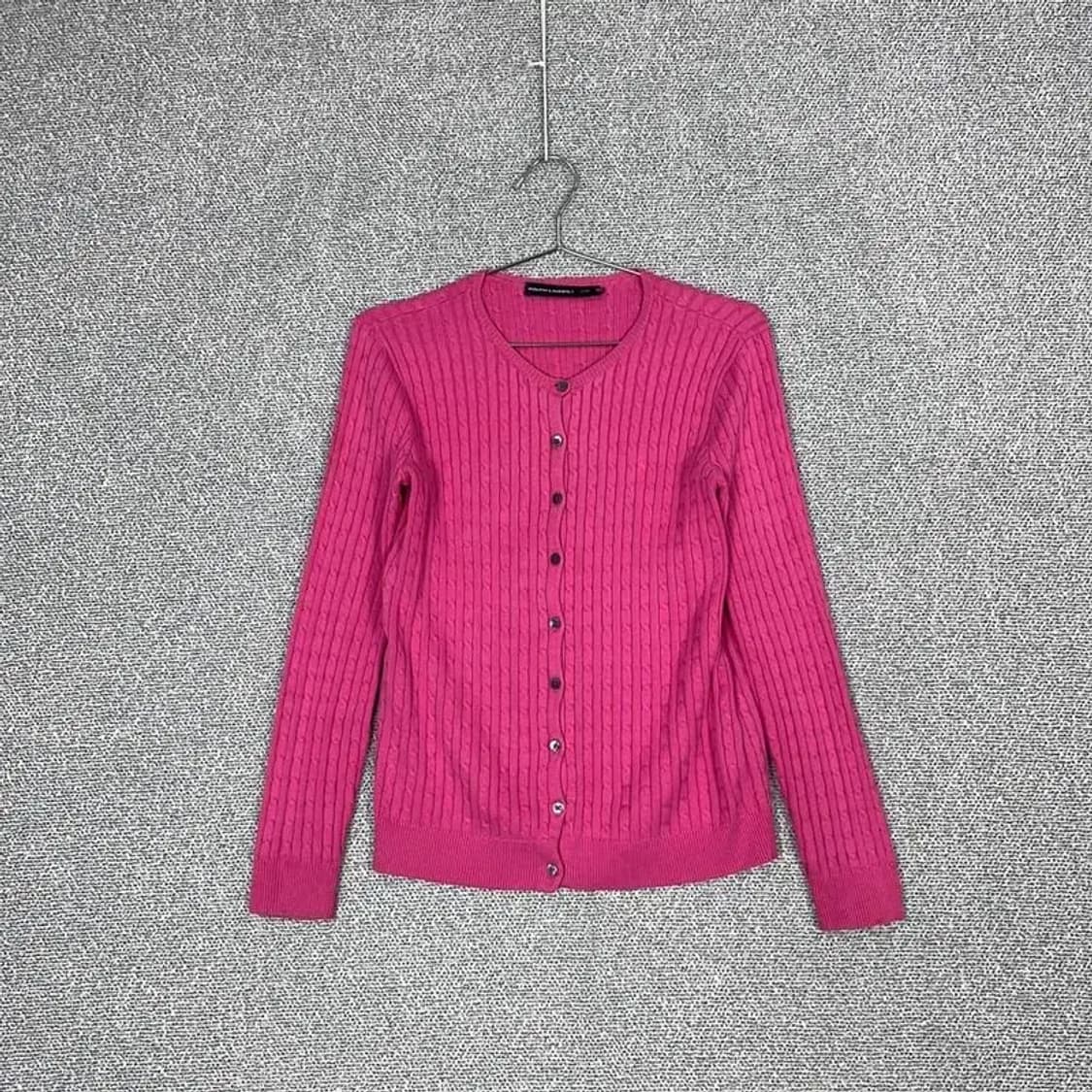 폴로 랄프로렌 꽈배기 핑크 니트 가디건 S 상품이미지1