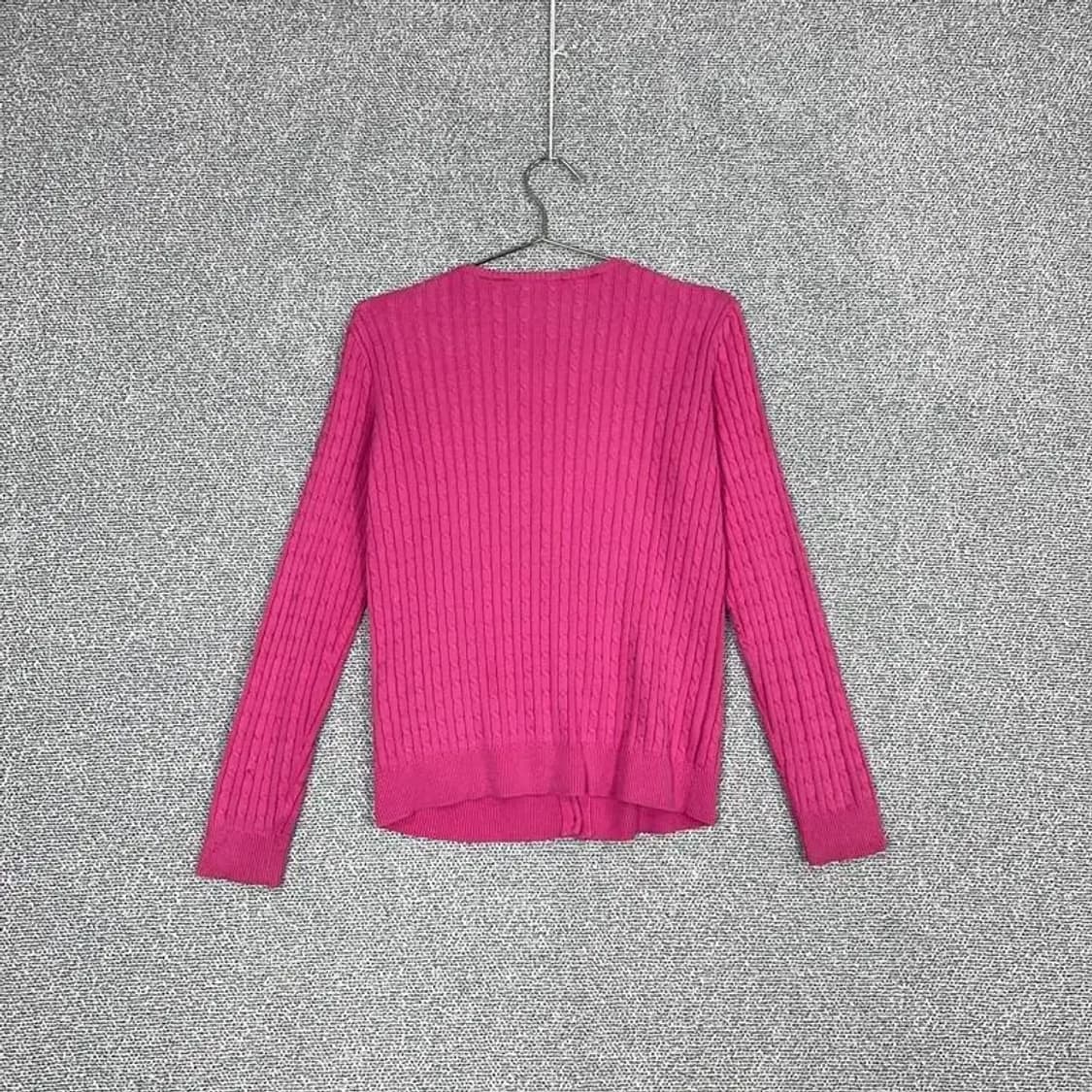 폴로 랄프로렌 꽈배기 핑크 니트 가디건 S 상품이미지2