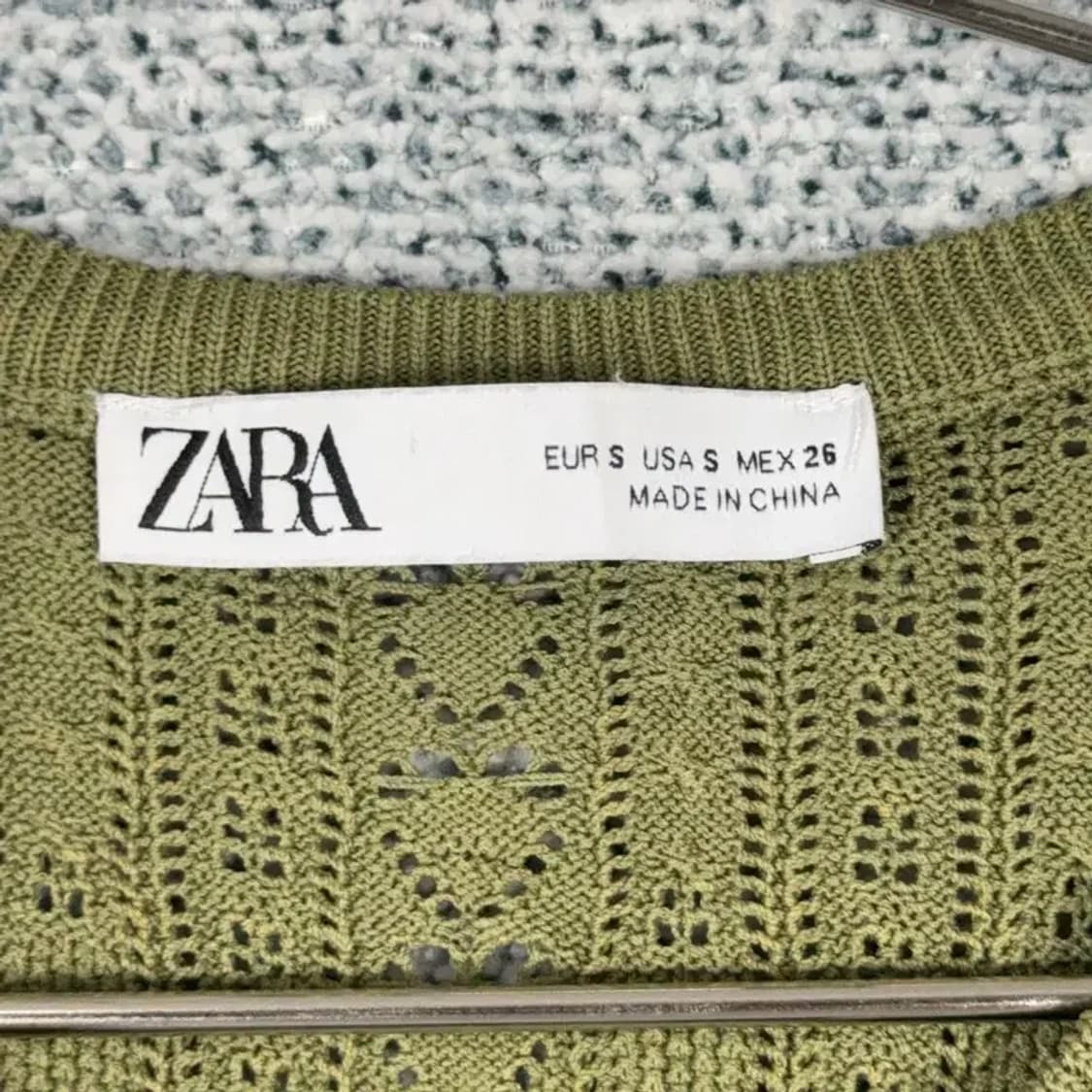 자라 카키 니트 반팔 S 상품이미지3