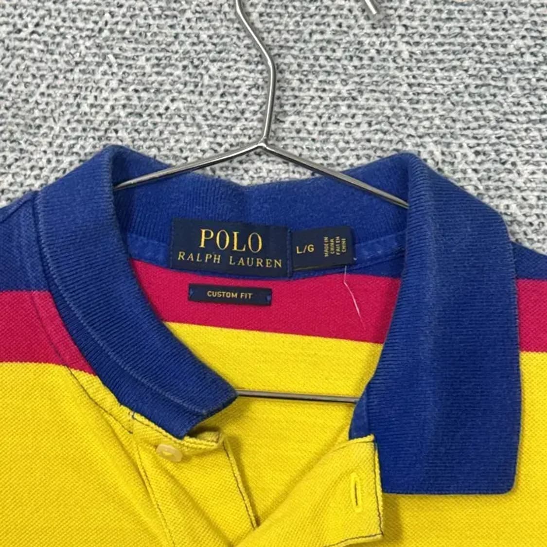 폴로 신형 커스텀핏 스트라이프 반팔 카라티 L 상품이미지4