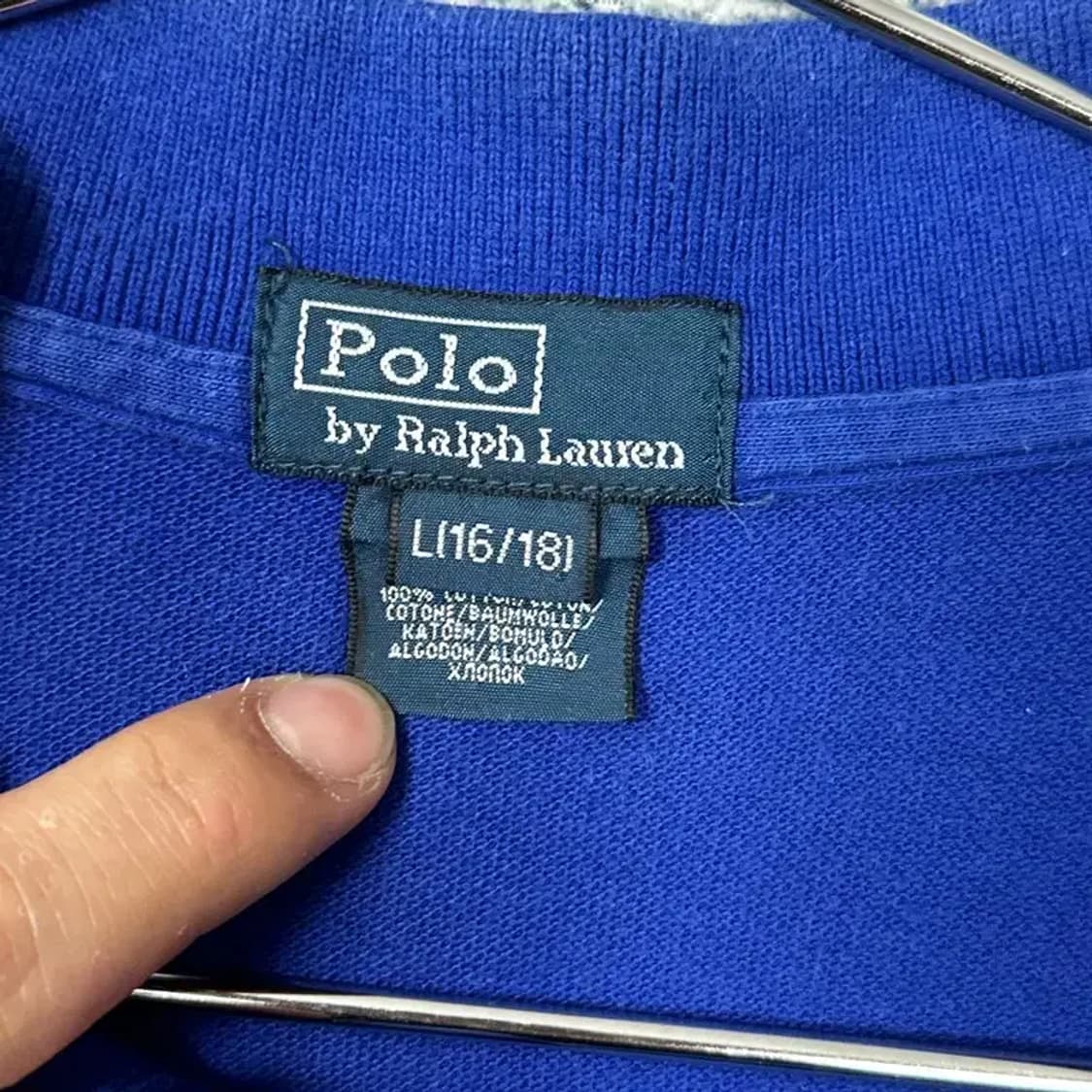 폴로 랄프로렌 여성 블루 반팔 카라티 상품이미지3