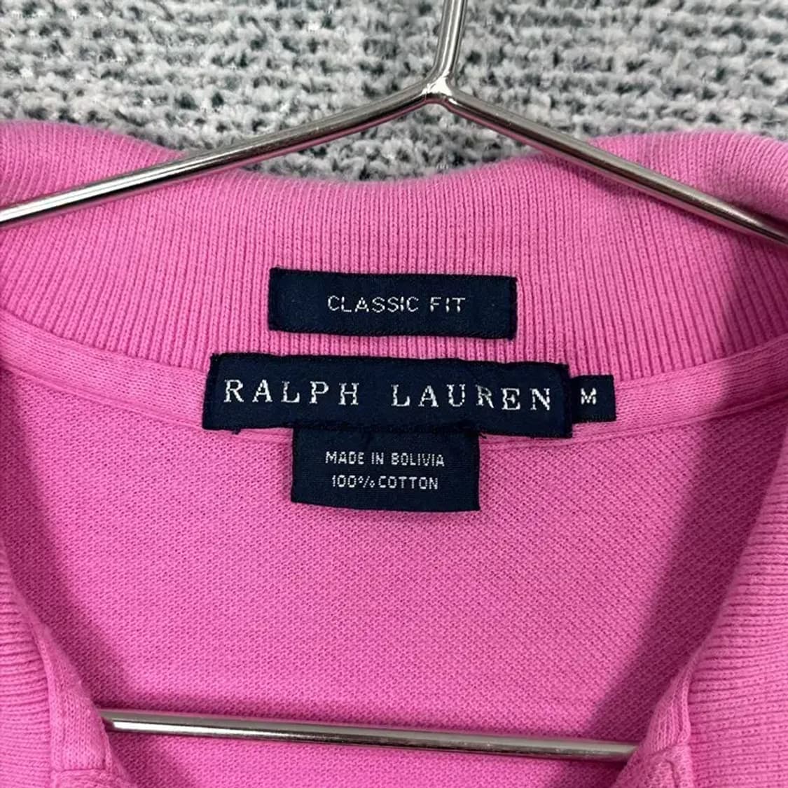 랄프로렌 클래식핏 핑크 반팔 카라티 M 상품이미지4