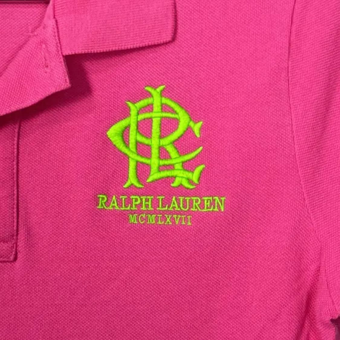 랄프로렌 자수 핑크 반팔 카라티 M 상품이미지3