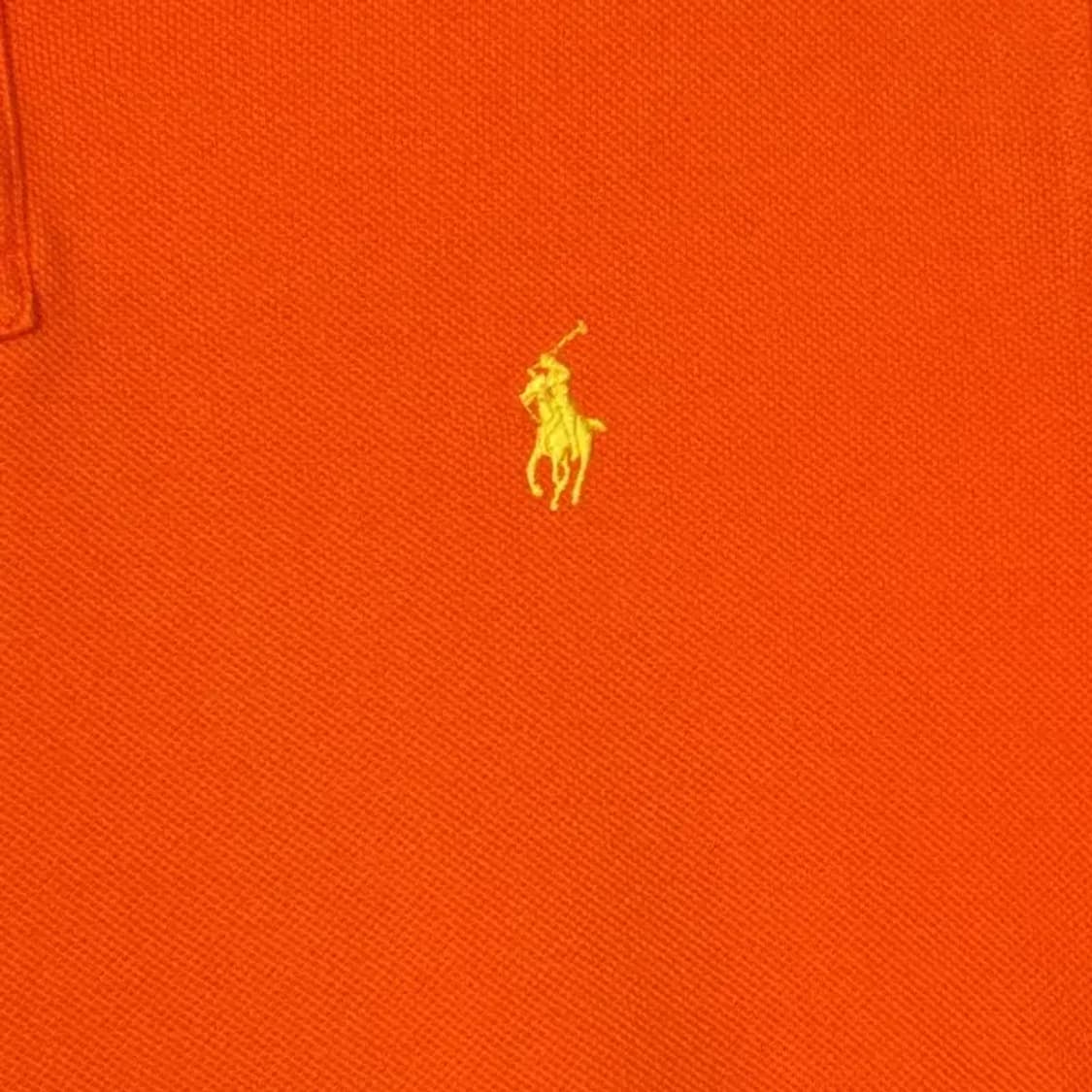 폴로 커스텀핏 오렌지 반팔 카라티 L 상품이미지3