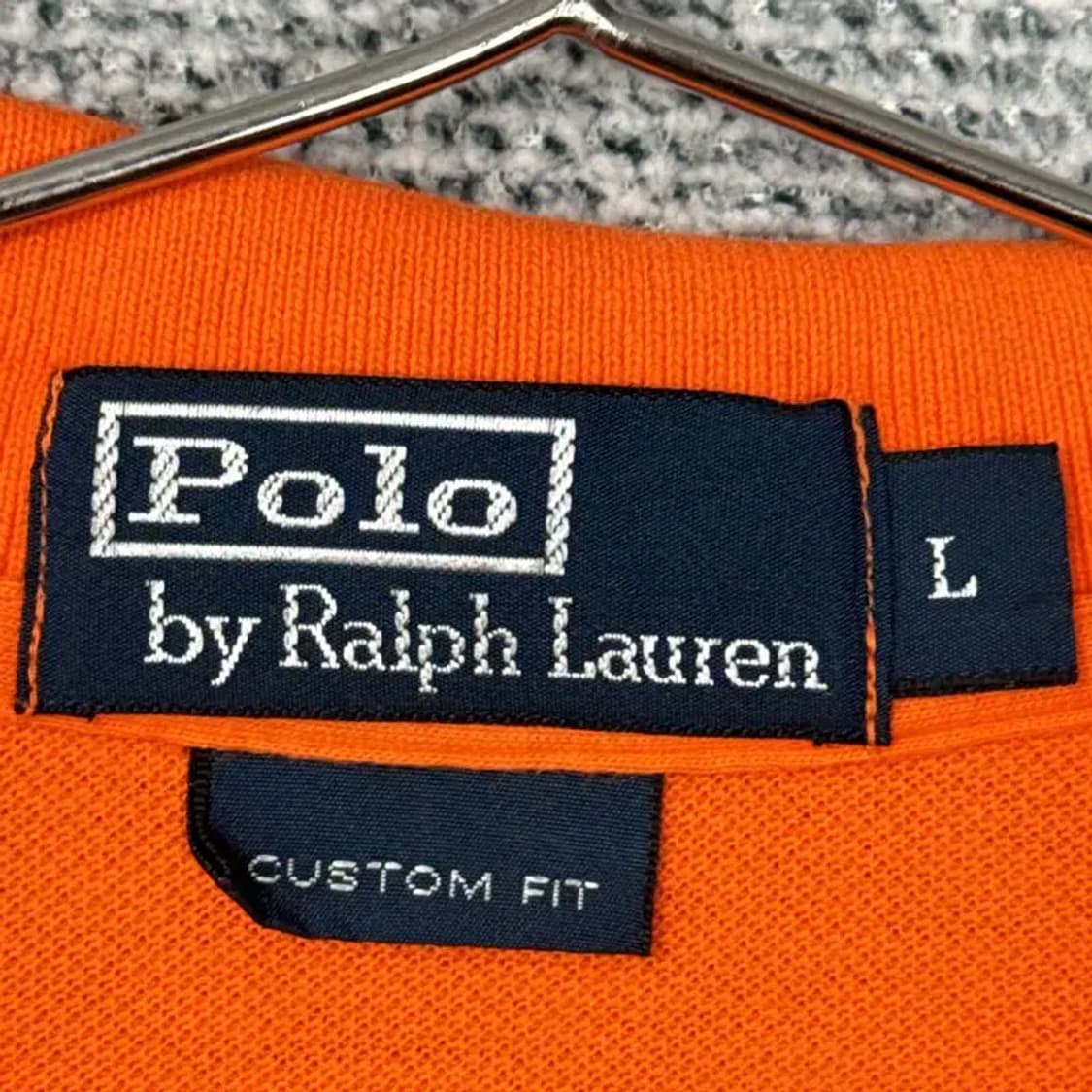 폴로 커스텀핏 오렌지 반팔 카라티 L 상품이미지4