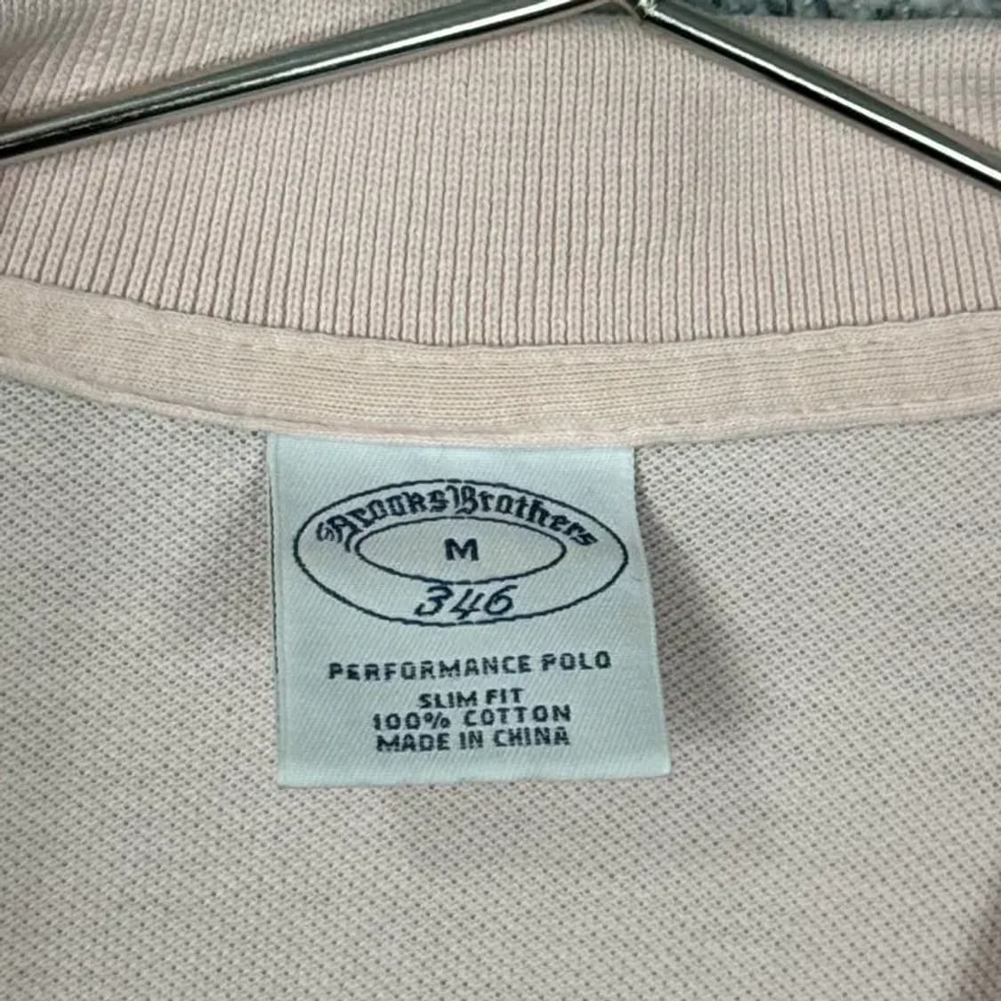 브룩스브라더스 연핑크 코튼 반팔 카라티 M 상품이미지4