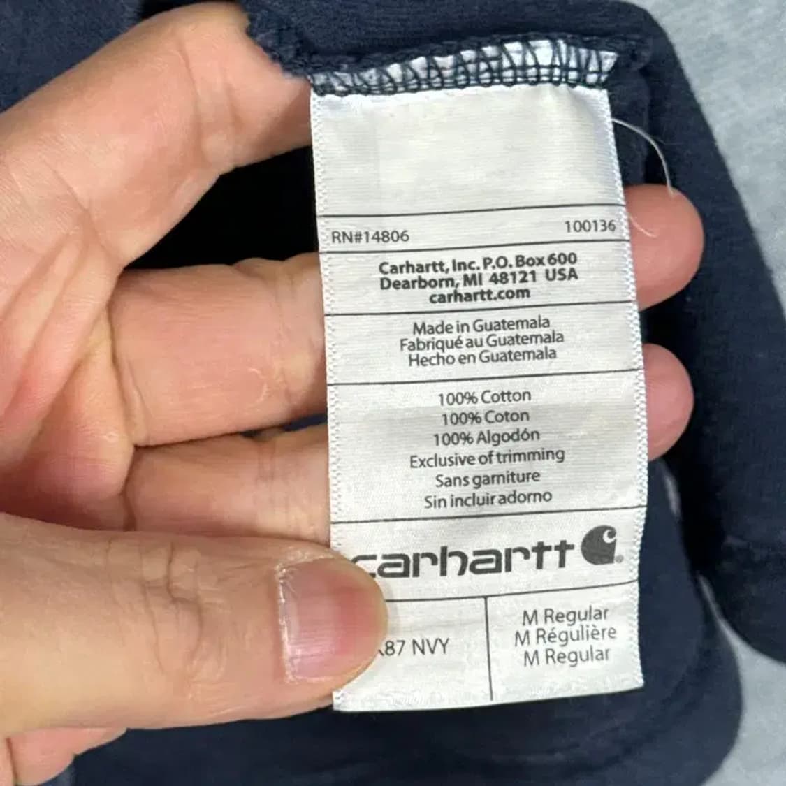 칼하트 로고 코튼 반팔티 M 상품이미지5