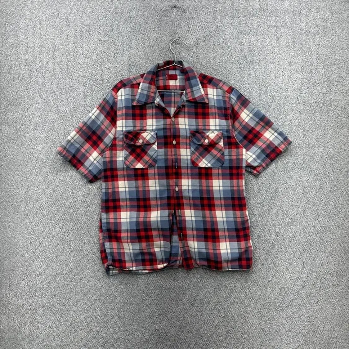 리바이스 투포켓 체크 반팔 셔츠 L 상품이미지1