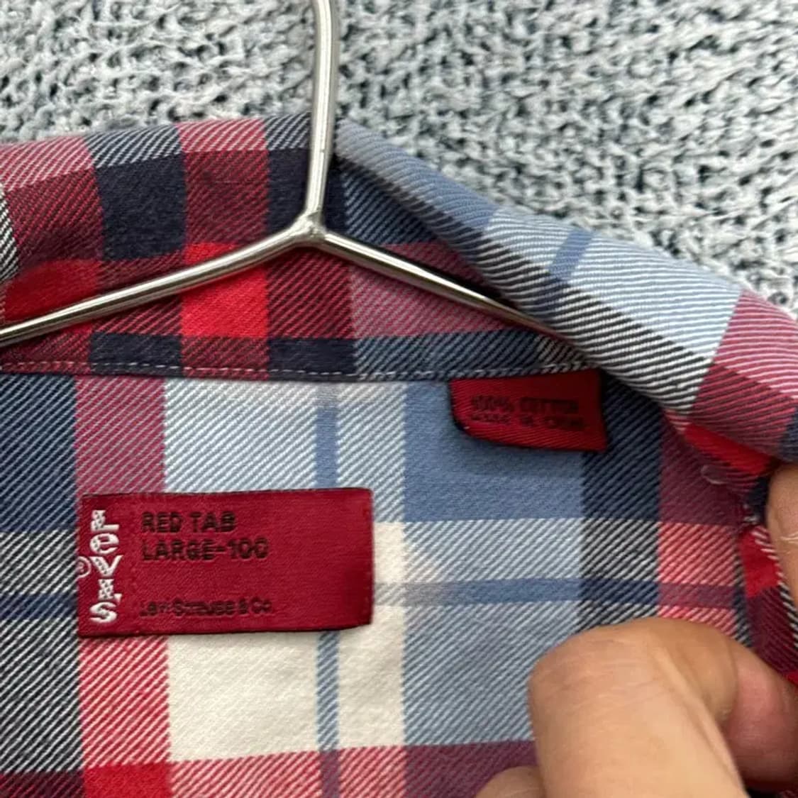 리바이스 투포켓 체크 반팔 셔츠 L 상품이미지4