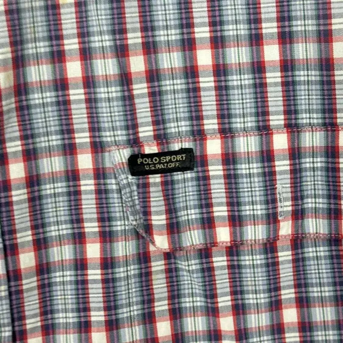 폴로 오버핏 빈티지 체크 반팔 셔츠 100 상품이미지3
