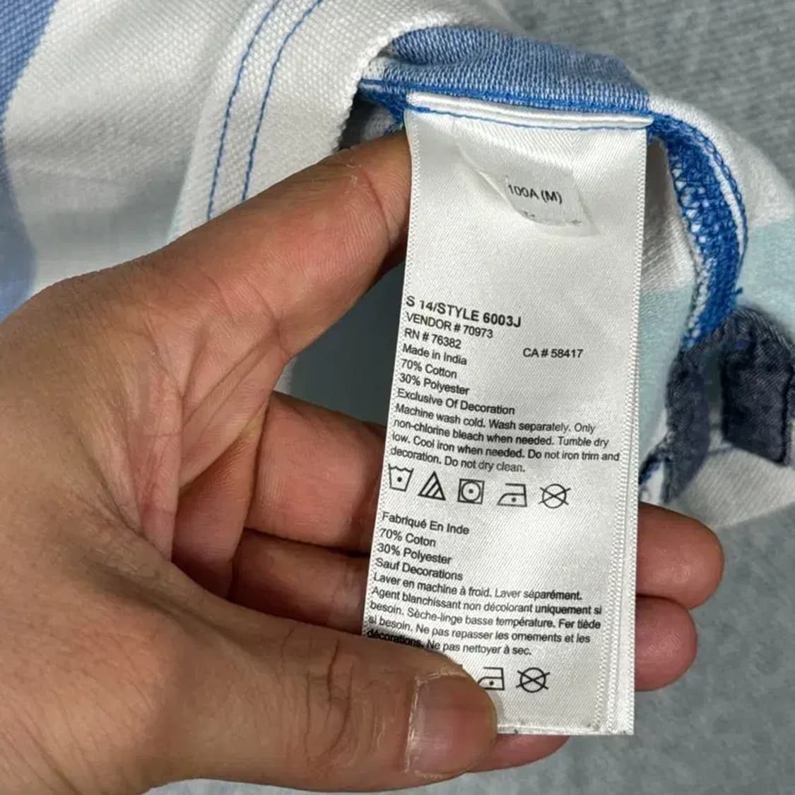 팀버랜드 스트라이프 반팔 카라티 M 상품이미지5