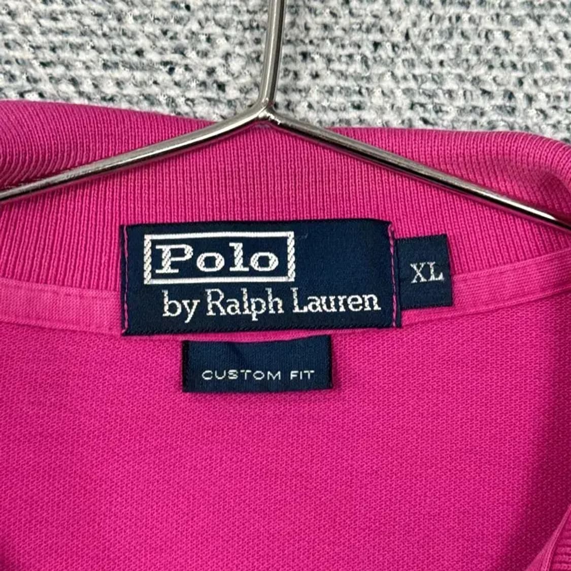 폴로 커스텀핏 핑크 긴팔 카라티 XL 상품이미지4