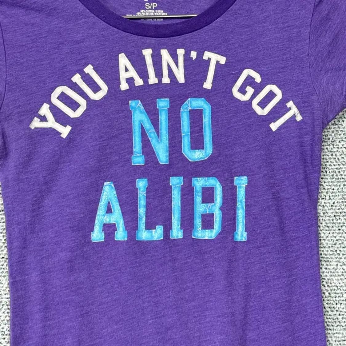 에어로포스테일 Y2K 퍼플 숏 반팔티 S 상품이미지3