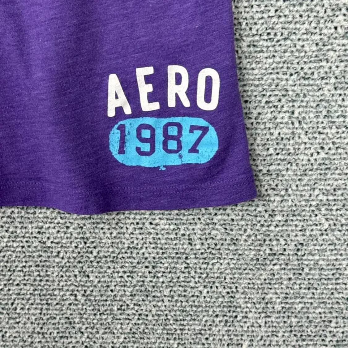 에어로포스테일 Y2K 퍼플 숏 반팔티 S 상품이미지4