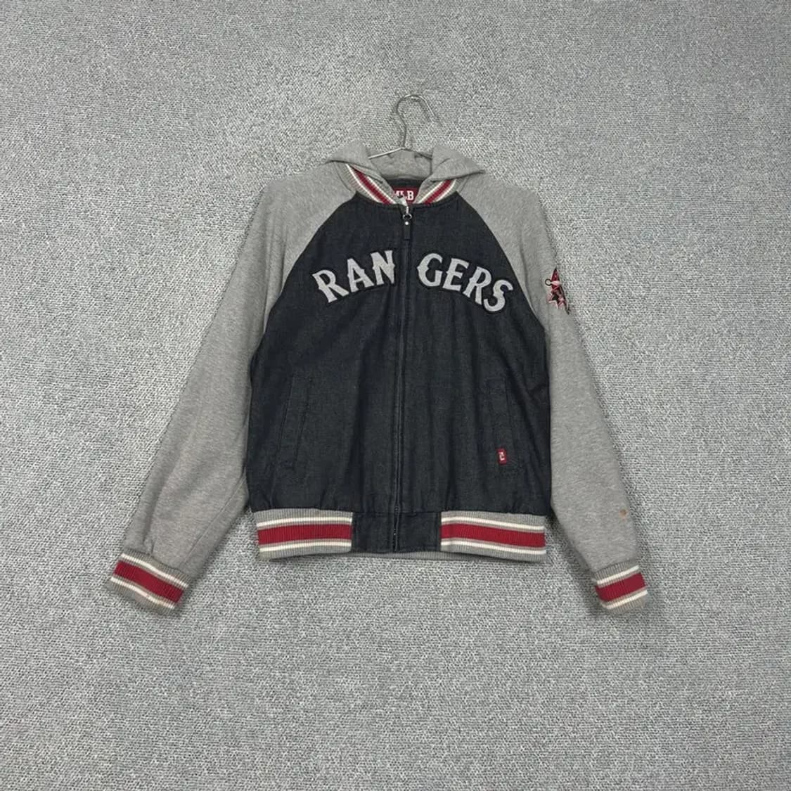 MLB 빈티지 레인저스 데님 후드 바시티자켓 90 상품이미지1