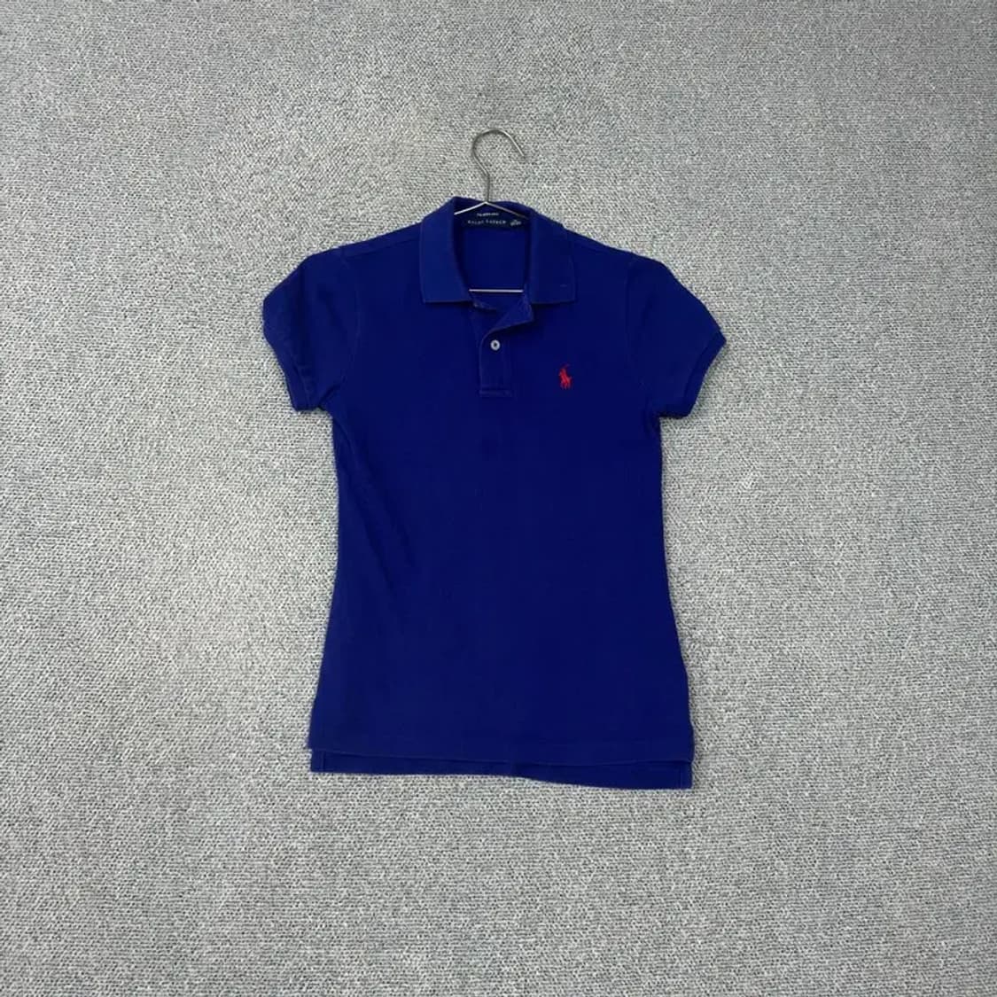 폴로 스키니핏 블루 반팔 카라티 XS 상품이미지1