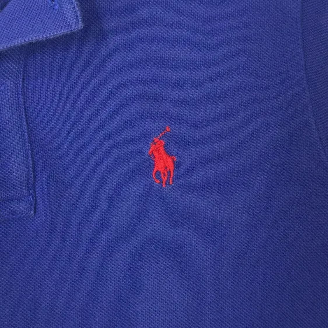 폴로 스키니핏 블루 반팔 카라티 XS 상품이미지3