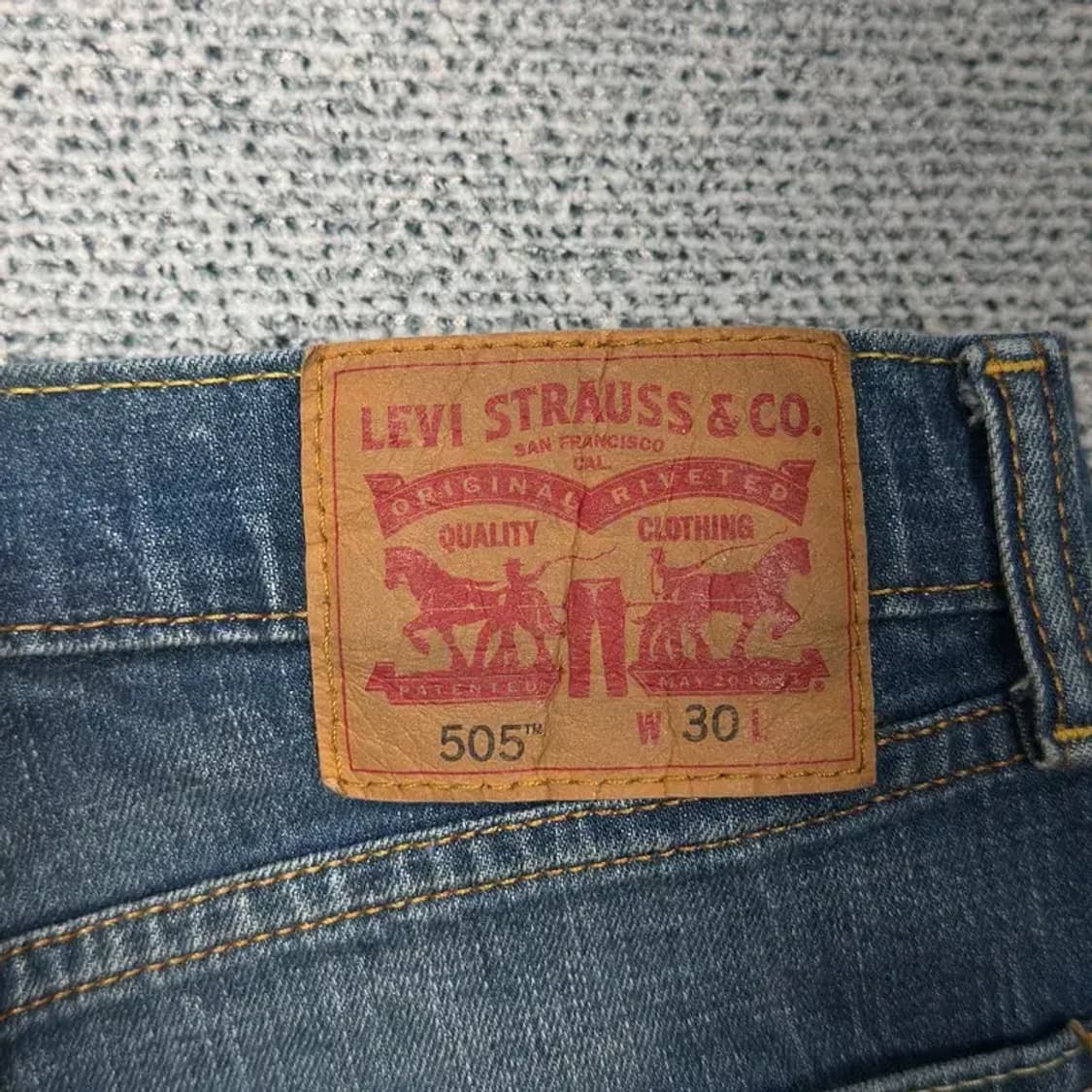 리바이스 505 워싱 데님 반바지 30 상품이미지4