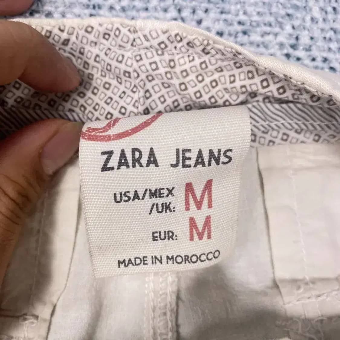 자라 진스 크림 코튼팬츠 M 상품이미지3