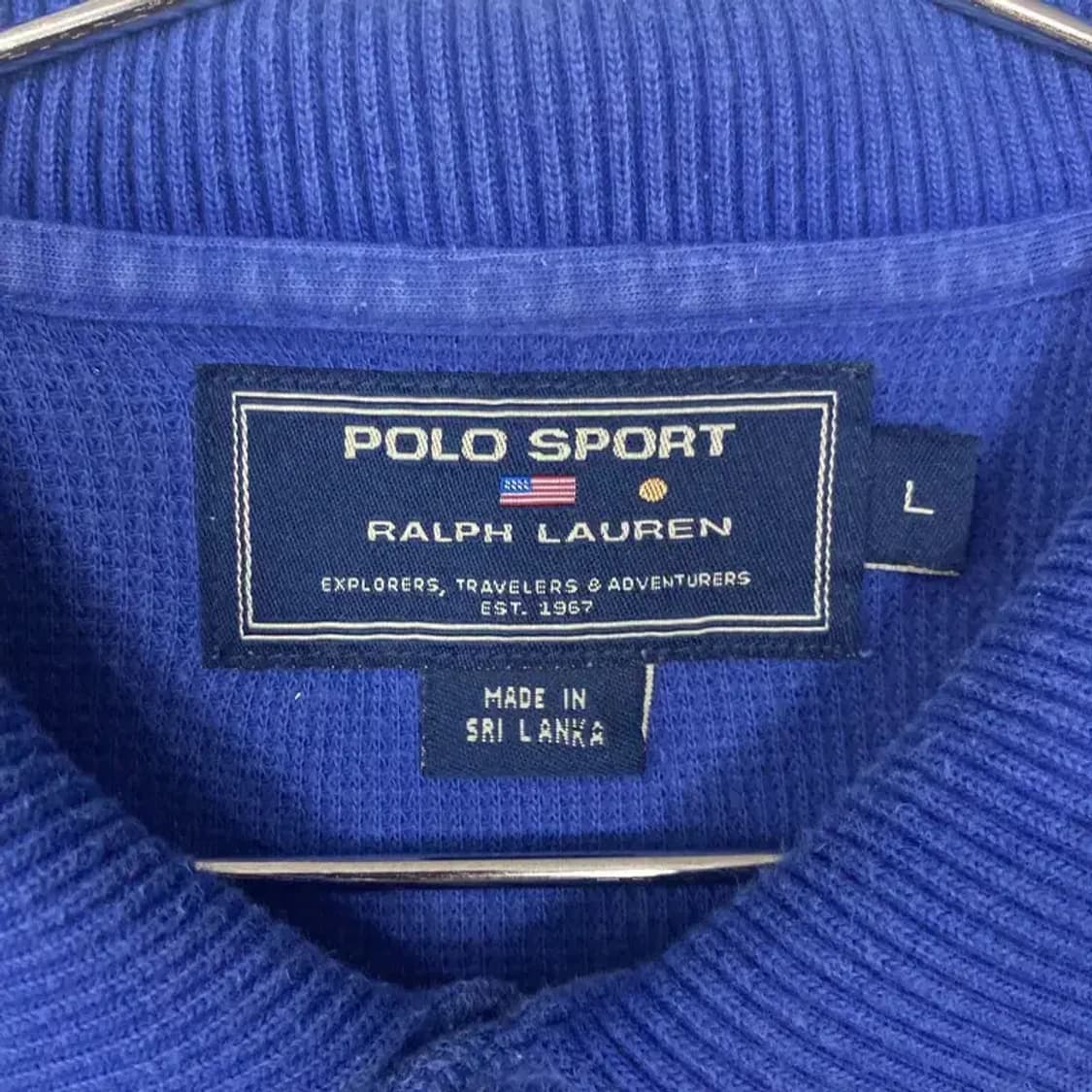 폴로 스포츠 빈티지 블루 코튼 반팔 카라티 L 상품이미지3