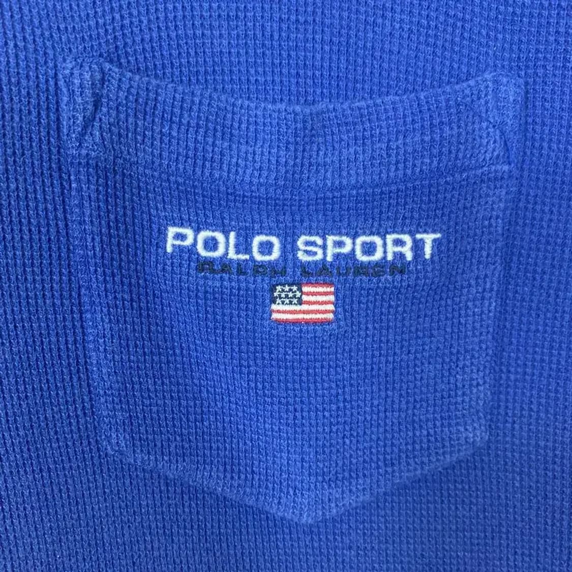 폴로 스포츠 빈티지 블루 코튼 반팔 카라티 L 상품이미지4