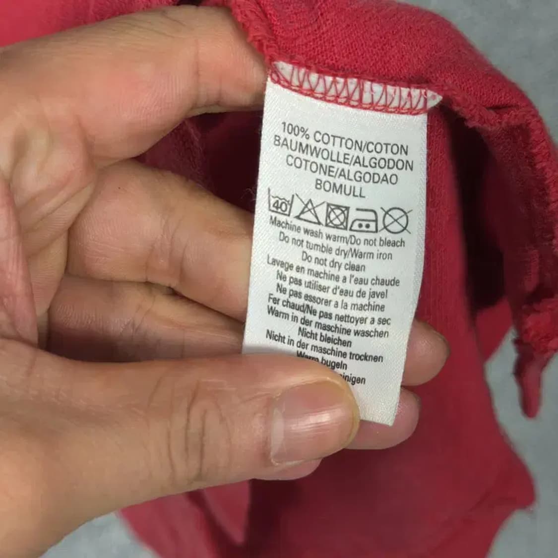 버버리 로고 레드 반팔 카라티 M 상품이미지5